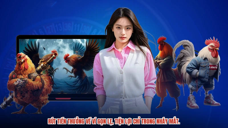 Rút tiền thưởng về ví gọn lẹ, tiện lợi chỉ trong nháy mắt.